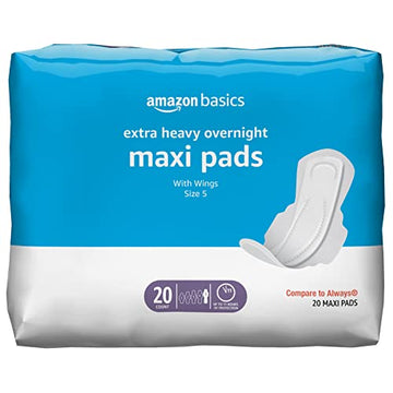Amazon Basics Thick Maxi Pads with Flexi-Wings for Periods, Extra Heavy Overnight Absorbency Amazon Basics uk supplements