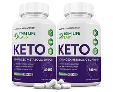 (2 Pack) Trim Life Labs Keto Pills Includes Apple Cider Vinegar Patented goBHB Justified Laboratories uk supplements