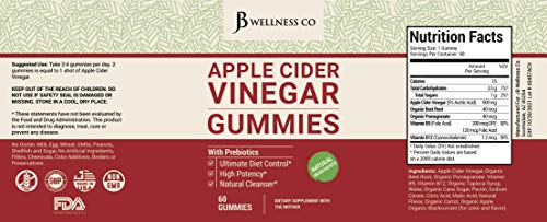 (2-Pack | 120 Gummies) Premium Apple Cider Vinegar Gummies - Raw, Natural, Unfiltered ACV JB Wellness Co uk supplements