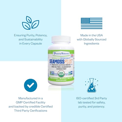 Power By Naturals Sea Moss Plus - USDA Certified Organic Wildcrafted Irish Power By Naturals uk supplements