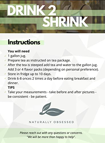 Naturally Obsessed 4 Week DRINK2SHRINK Detox Tea Formula Flat Belly System Detox Kit Naturally Obsessed uk supplements