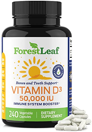 ForestLeaf - Vitamin D3 IU Weekly Supplement (50,000 IU - 240 Count) ForestLeaf uk supplements