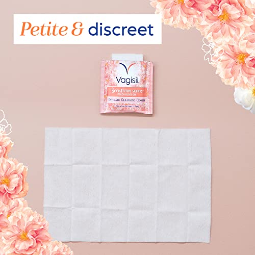 Vagisil Scentsitive Scents On-The-Go Feminine Cleansing Wipes, pH Balanced, Peach Blossom Vagisil uk supplements