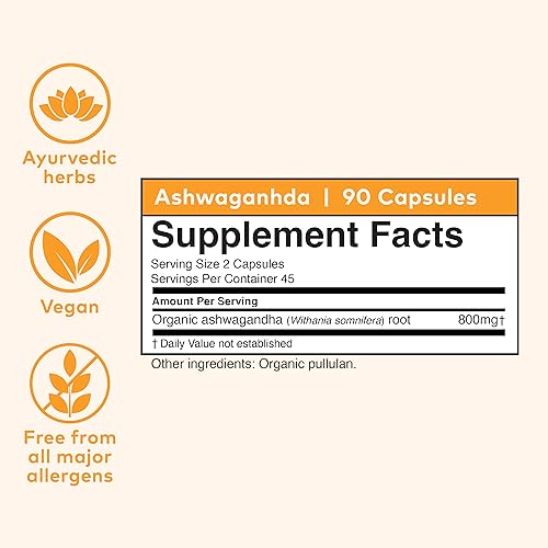 ORGANIC INDIA Ashwagandha Herbal Supplement - Vegan, Gluten-Free, Kosher ORGANIC INDIA uk supplements