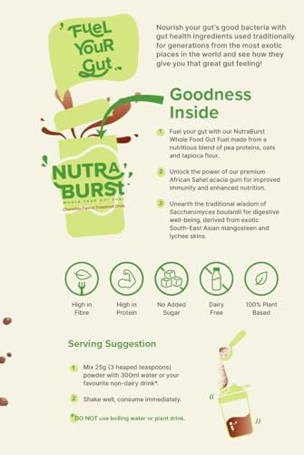 NutraBurst Pea Protein Shake with Probiotics, prebiotics, and Oats 500g - Chocolate Flavoured Nutree Gut uk supplements
