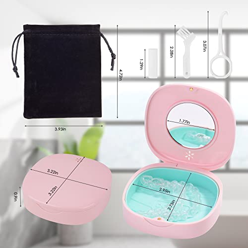 2 Pack Retainer Case with Vent Holes, Mirrors,Compatible with Invisalign,Night Guards Doboli uk supplements