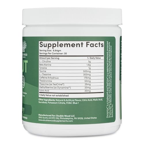 Pre Workout Powder for Men & Women (30 Servings of Caffeine, Beta Alanine, L-Citrulline Double Wood Supplements uk supplements