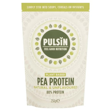 Pulsin - Unflavoured Vegan Pea Protein Powder - 250g - 8.0g Protein, 0g Carbs, 41 Kcals Per Serving Pulsin uk supplements