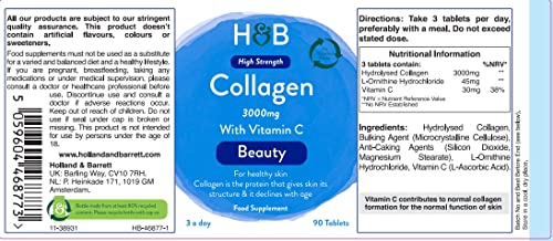 Holland & Barrett Bovine Collagen Tablet 3000mg 90 Tablets Holland & Barrett uk supplements
