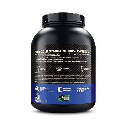 Optimum Nutrition Gold Standard 100% Casein Slow Digesting Protein Powder with Zinc Optimum Nutrition uk supplements
