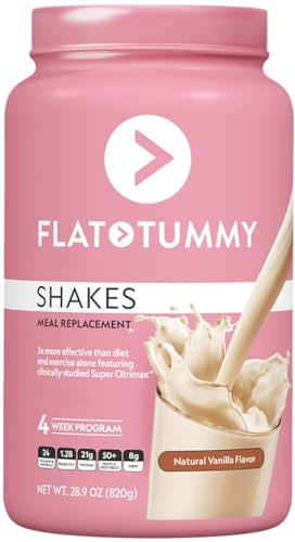 Flat Tummy Tea Meal Replacement Shake – Vanilla, 20 Servings - Plant Based Protein Flat Tummy Tea uk supplements