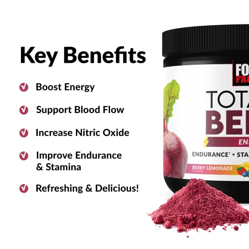 Force Factor Total Beets Energy Drink Mix, Superfood Beet Root Powder with Nitrates Force Factor uk supplements