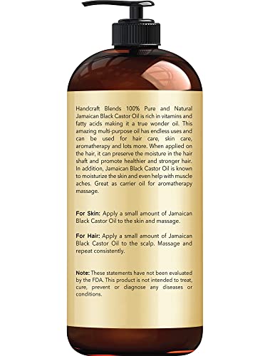 Handcraft Blends Jamaican Black Castor Oil for Hair Growth, Eyelashes and Eyebrows Handcraft Blends uk supplements