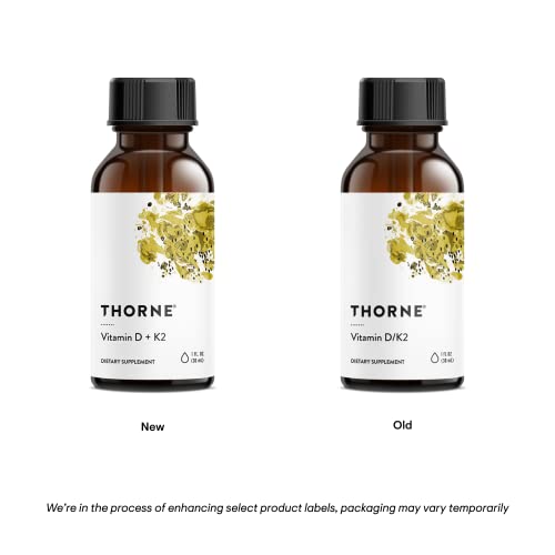 THORNE Vitamin D + K2 Liquid with a metered Dispenser - Vitamins D3 and K2 to Support THORNE uk supplements
