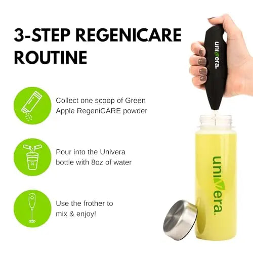 Holiday Gift Set, Joint Support with Univestin®, Glucosamine, Chondroitin & MSM — Bottle & Frother Included, Green Apple Flavor, 30 Servings Univera uk supplements