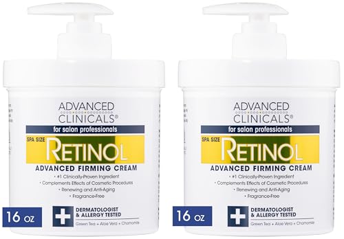 Advanced Clinicals Retinol Cream. Value Set- Two spa size 16oz bottles with pump Advanced Clinicals uk supplements