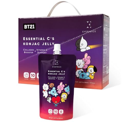 EVERYDAZE BT21 Essential C’s Collagen + Vitamin C Konjac Jelly | Vegan, 10 Calories E EVERYDAZE uk supplements