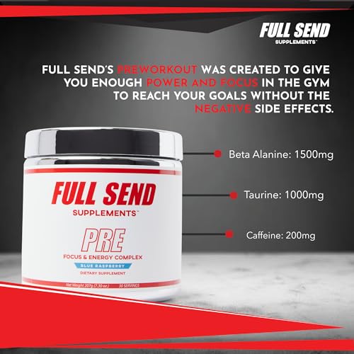 FULL SEND Pre Workout Powder with Beta Alanine, Preworkout Energy Supplement FULL SEND uk supplements