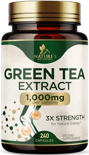 Nature's Green Tea Extract Pills 98% Standardized EGCG 1000mg - 3X Strength for Natural Nature's Nutrition uk supplements