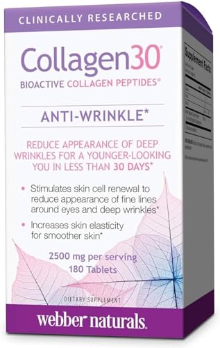 Webber Naturals Collagen30® Bioactive Collagen Peptides 2500 mg 180 Tablets Webber Naturals uk supplements