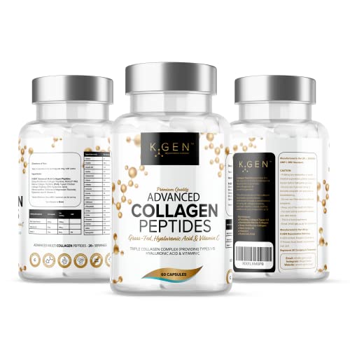 Pure Collagen Supplements Capsules Grass Fed Advanced Multi Collagen Peptides K GEN rejuvenation nutrition uk supplements