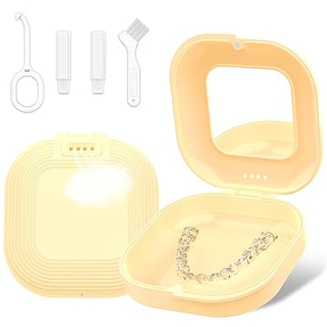 Retainer Case with Mirror and Vent Holes, Cute Retainer Holder Case Compatible with Invisalign Heigoeost uk supplements