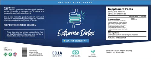 Bella All Natural Extreme Detox - Colon Cleanse and Full Body Detox - 60 Caps Bella All Natural uk supplements