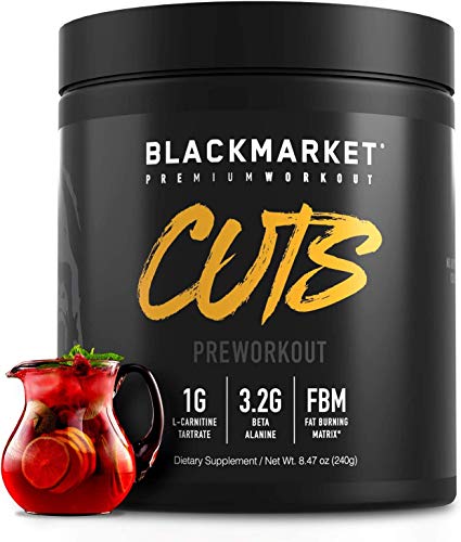 BLACKMARKET CUTS Pre Workout - Flavored Energy Powdered Drink Mix for Men BLACKMARKET uk supplements