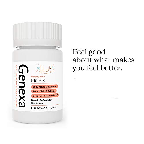Genexa Flu Fix - 60 Tablets - Multi-Symptom Flu Remedy - Organic, Gluten Free & Non-GMO - Homeopathic Genexa uk supplements