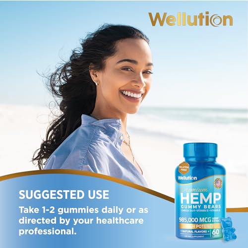 Wellution Hemp Gummies 985,000 High Potency - Fruity Gummy Bear with Hemp Oil Wellution uk supplements