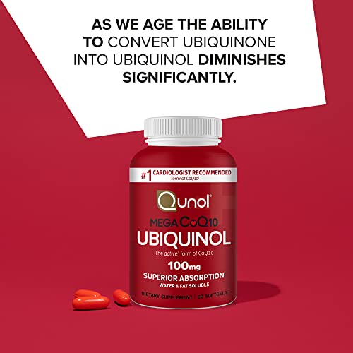 Qunol Ubiquinol CoQ10 100mg Softgels, Mega Ubiquinol 100mg - Superior Absorption Qunol uk supplements