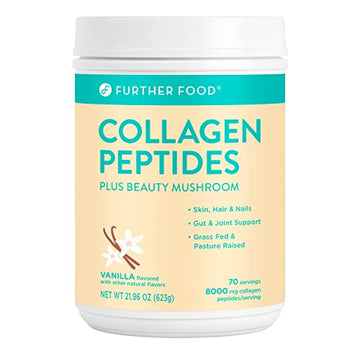 Further Food Best Collagen Peptides Powder Vanilla Flavored Keto Grass-Fed Collagen Further Food uk supplements