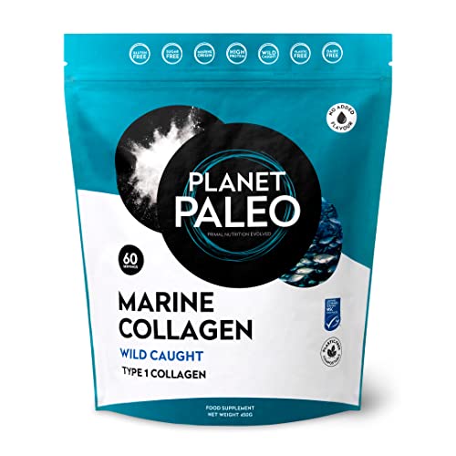 Pure Marine Collagen Powder (60 Servings, 450g) | for Healthy Skin, Hair and Nails, and Gut Health Planet Paleo uk supplements
