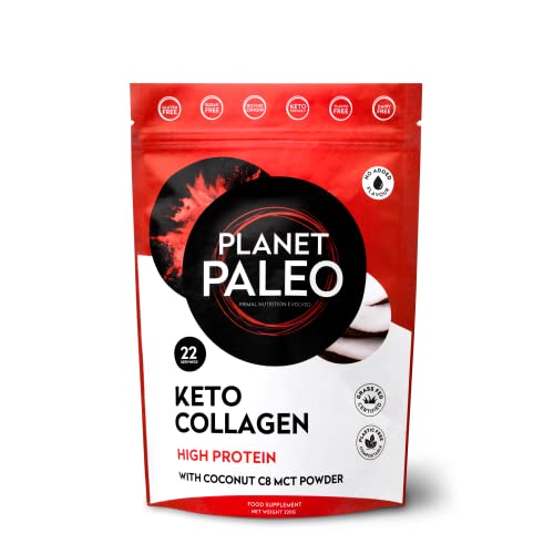 Planet Paleo Keto Collagen Powder (220g, 22 Servings) - Grass-Fed, High Protein Planet Paleo uk supplements