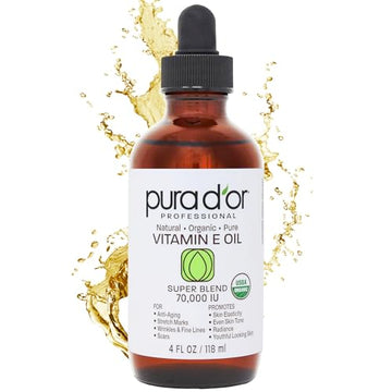 PURA D'OR 4 Oz ORGANIC Vitamin E Oil Blend 70,000 IU - 100% Natural Hexane Free, Sweet Almond PURA D'OR uk supplements