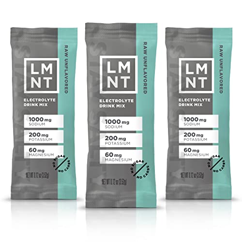 LMNT Zero-Sugar Electrolytes - Raw Unflavored Salt - Hydration Powder Packets Drink LMNT uk supplements