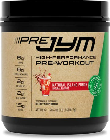 JYM Supplement Science Pre JYM Pre Workout Powder - BCAAs, Creatine HCI, Citrulline JYM Supplement Science uk supplements