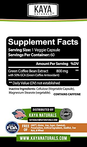 Kaya Naturals Green Coffee Bean 60ct - Weight Management Kaya Naturals uk supplements