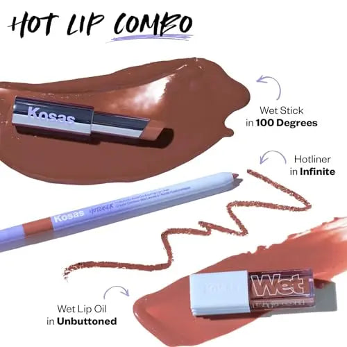 Kosas Wet Lip Oil Gloss - Hydrating Lip Plumping Treatment with Hyaluronic Acid & Peptides, Non-Sticky Finish (Unbuttoned) Kosas uk supplements