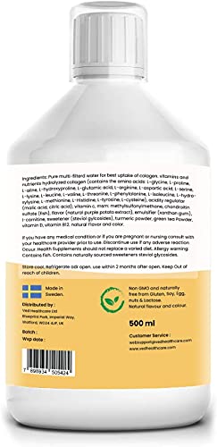 Hydrolyzed Liquid Collagen Food Supplement | Support for Joints, Skin, Muscles, Hair, &Nail Growth Ved uk supplements