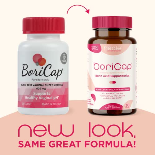 BoriCap - Boric Acid Suppositories for Women - 600 mg - Vaginal Health, pH Balance, Itch & Odor - Natural BoriCap uk supplements