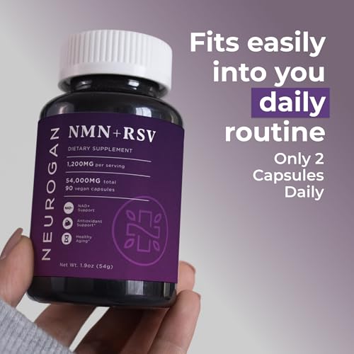 Neurogan NMN + Resveratrol Capsules – Cellular Health & Energy Support – 1200mg Nicotinamide Mononucleotide and Trans-Resveratrol per Serving, 90 Count Neurogan uk supplements