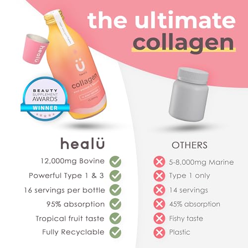 Collagen Supplements for Women, Highest-Dose 12000mg Liquid Collagen Peptides, Bovine Collagen Healu uk supplements