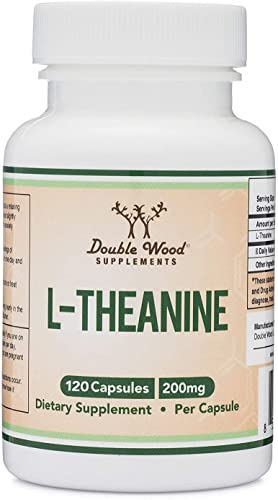 L-Theanine Supplement 200mg, 120 Capsules (Soy Free, Gluten Free, Non-GMO Double Wood Supplements uk supplements