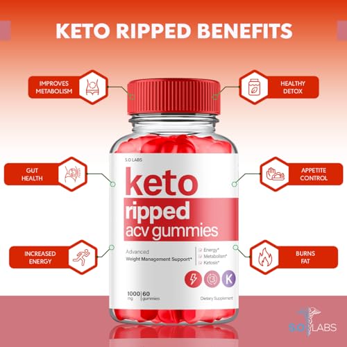 (5 Pack) Keto Ripped ACV Gummies, Keto Ripped ACV Gummies Advanced Weight Loss S.O Labs uk supplements