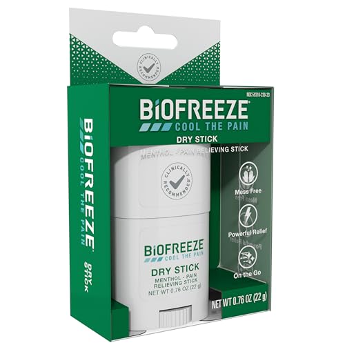 Biofreeze Dry Stick, Mess-Free Relief for Neck, Shoulder, Knee, Hip, Hand & Joint, Cooling Menthol Pain Relief Stick, Up to 100 Uses Biofreeze uk supplements