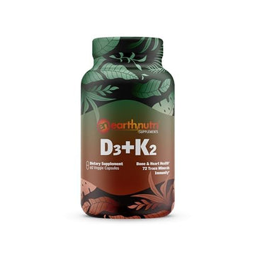 EarthNutri D3 + K2 Bone & Heart Health - 72 Trace Minerals, Vitamin D3 Vitashine, MENA EarthNutri uk supplements