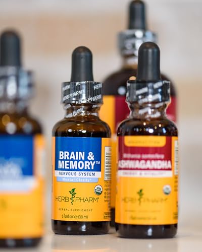 Herb Pharm Organic Nootropic Brain & Memory Supplement with Ginkgo Biloba Liquid Extract: Fast Absorption for Mental Focus Support, Ginkgo Supplement, Vegan, Gluten-Free, Non-GMO, 1 Oz Herb Pharm uk supplements