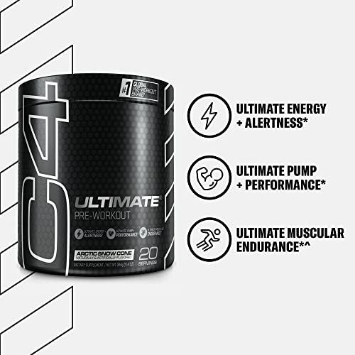 C4 Ultimate Pre Workout Powder Arctic Snow Cone - Sugar Free Preworkout Energy Cellucor uk supplements