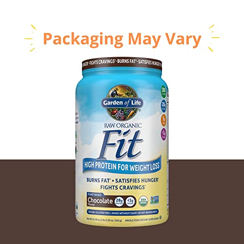 Garden of Life Raw Organic Fit Vegan Protein Powder Chocolate, 28g Plant Based Protein Garden of Life uk supplements